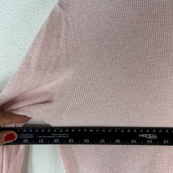 Kinross Sweater Womens medium pink grey Cashmere Crewneck Pullover comfy casual - Picture 9 of 11